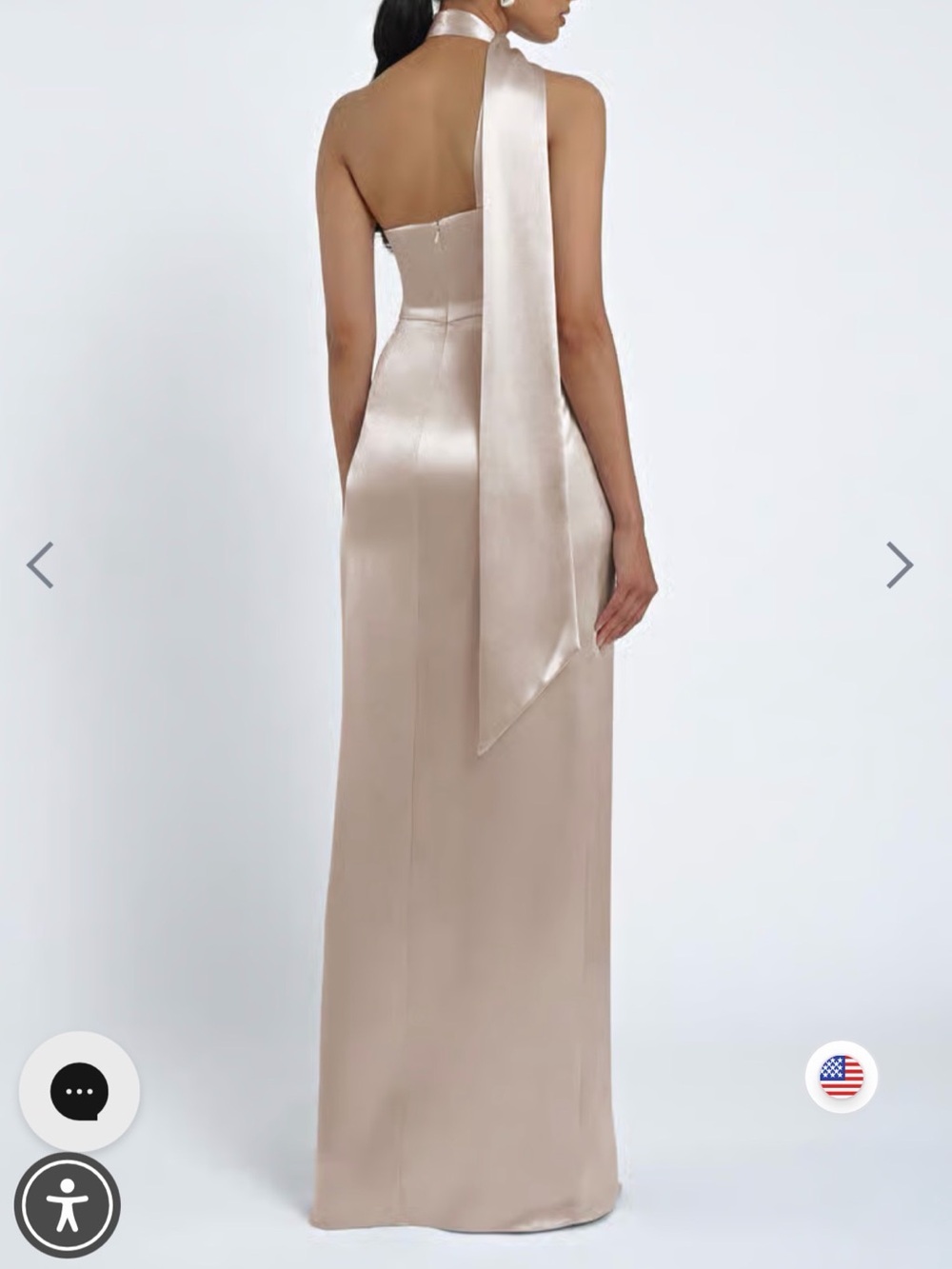 Jenny Yoo One-Shoulder Satin Gown in Champagne-Blush - Picture 3 of 4